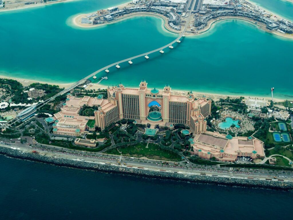 An aerial view of the Atlantis Village, one of the places to visit in Dubai
