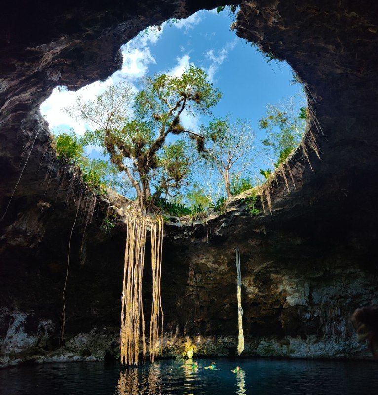 Daytime view of the cenote cave