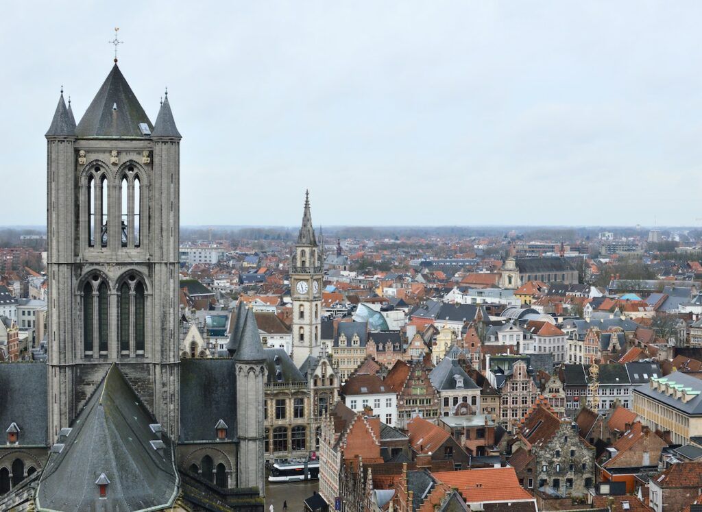 The city of Ghent seen from above