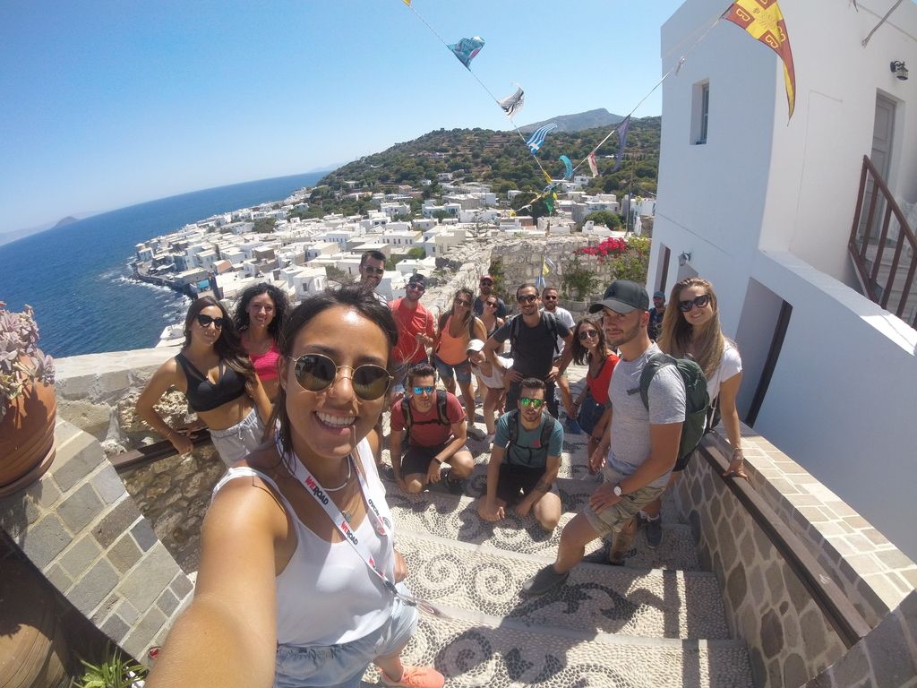 A group of WeRoader's taking a selfie in kos town