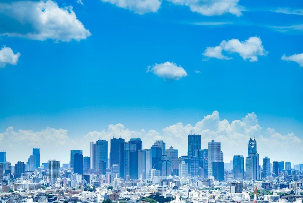 Photo of the Tokyo skyline during the day.