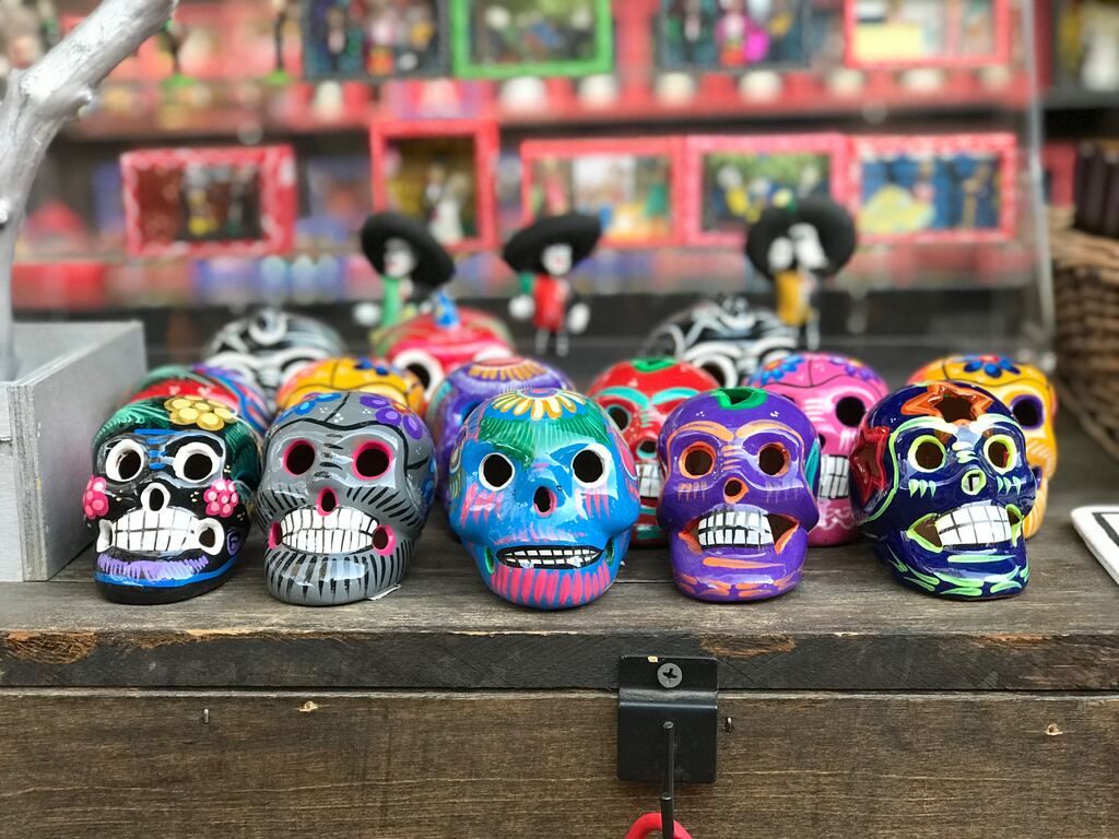 A typical masks used on the dias de los muertos in messixo.