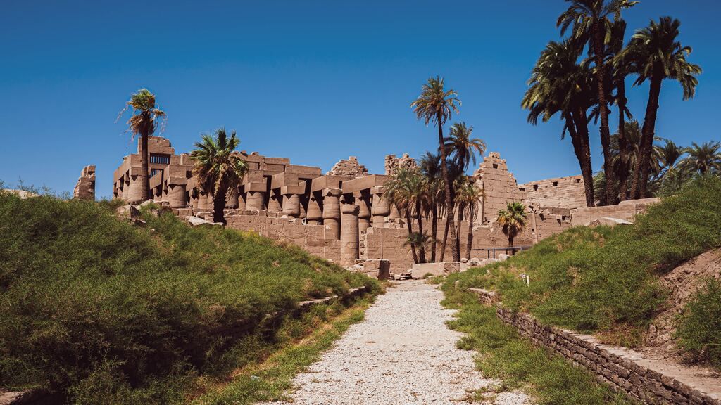 A path leading to the Karnak Temple.