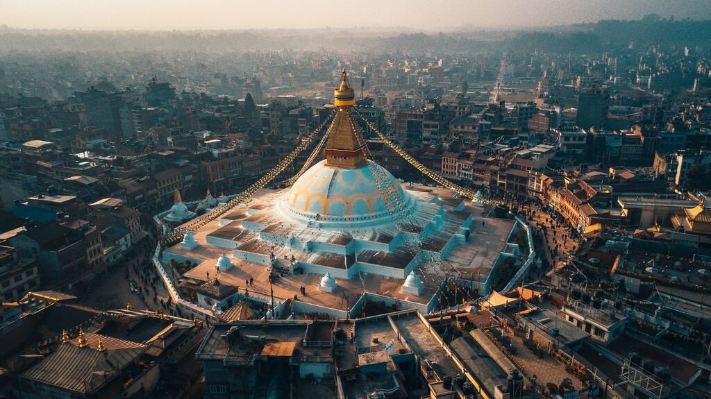 Temple from above in nepal