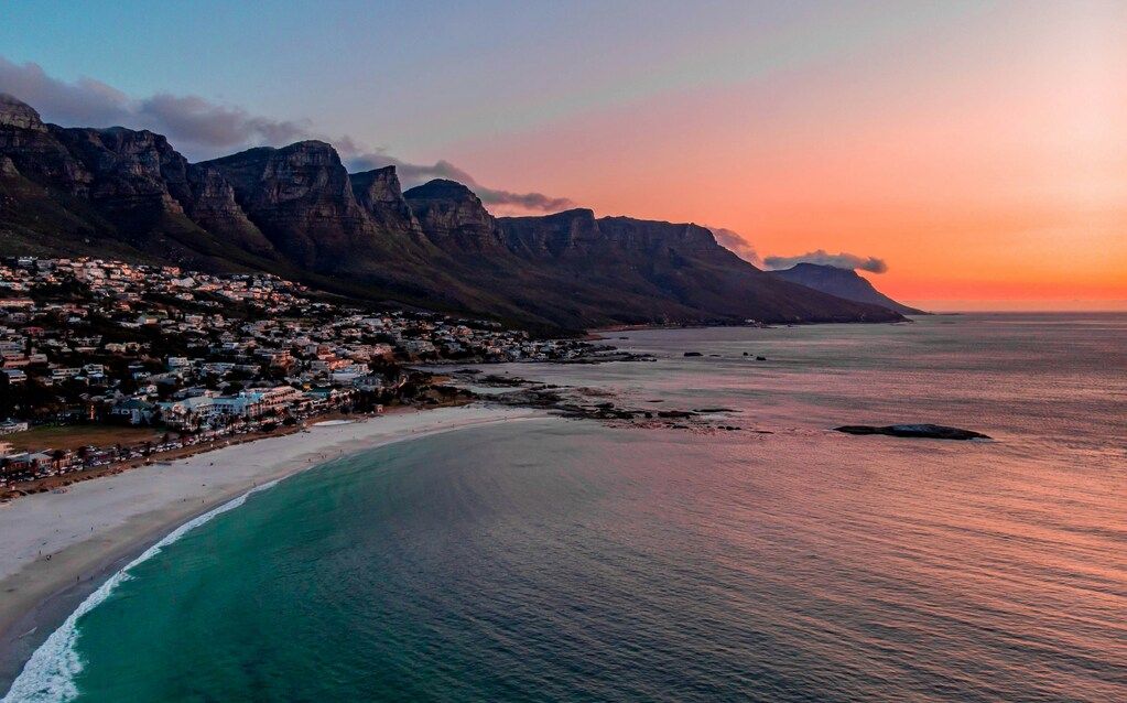 A breathtaking sunset view of Camps Bay in South Africa