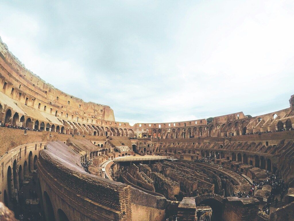 Interior view of the Colosseum in Rome