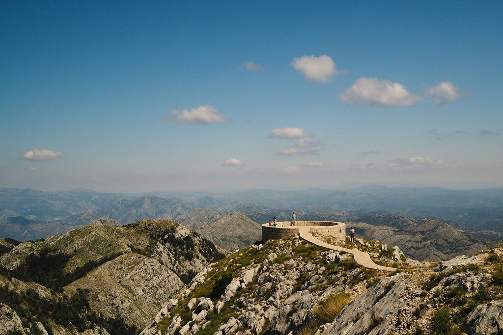 Majestic panoramic view from Mount Lovćen in Montenegro