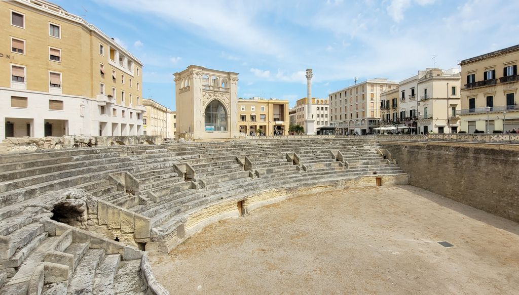 A view of the ancient Roman amphitheater in Lecce