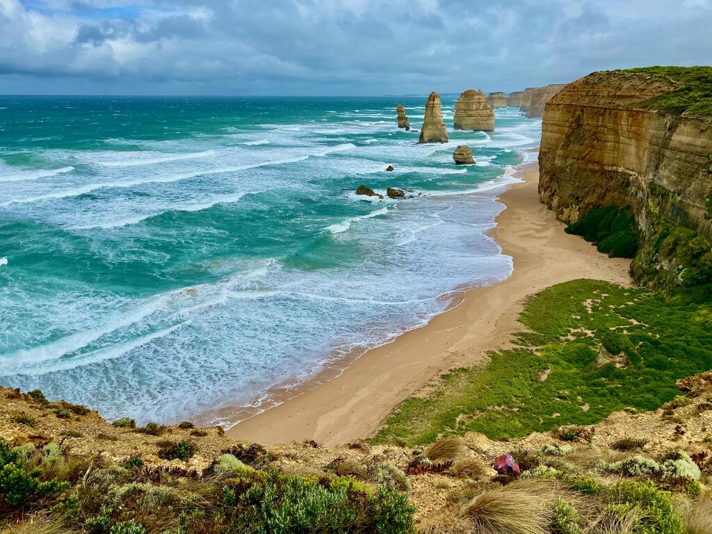 A scenic view of the Twelve Apostles along Australia's Great Ocean Road.