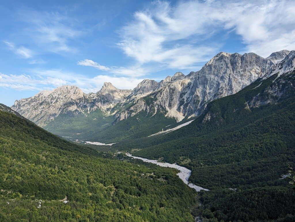 Scenic view of Valbona Valley National Park in Albania