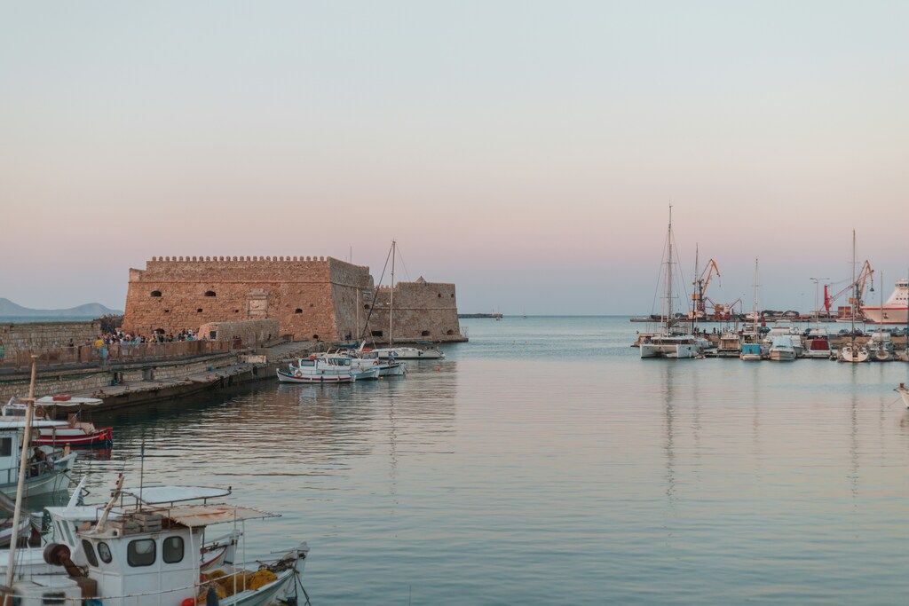 The harbour of Heraklion, the capital of Crete
