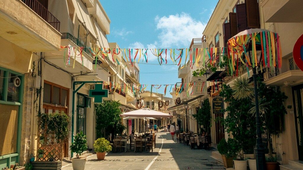 The coastal town of Rethymno, in Crete